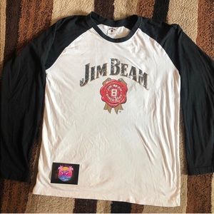 Vintage Style Jim Beam Whiskey Raglan Tee Sz. XL
